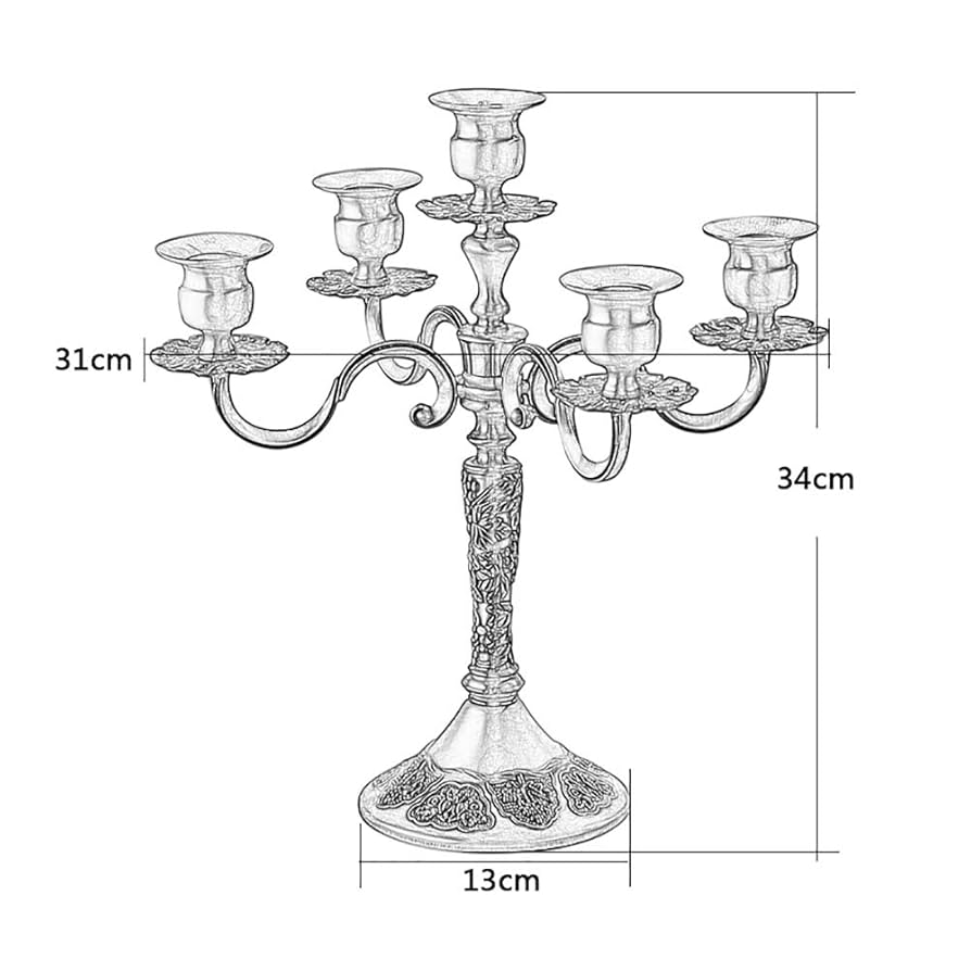 ◼️美品◼️ ブロンズ燭台,高さ32cmの金属製キャンドルホルダー,結婚式,5個 Amazon｜5本の腕 燭台 キャンドルホルダー 、 ビンテージ 金属